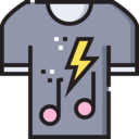 garment,clothing,fashion,clothes,music and multimedia,shirt,t shirt,quaver,music note,fan,tshirt,thunder,merchandising